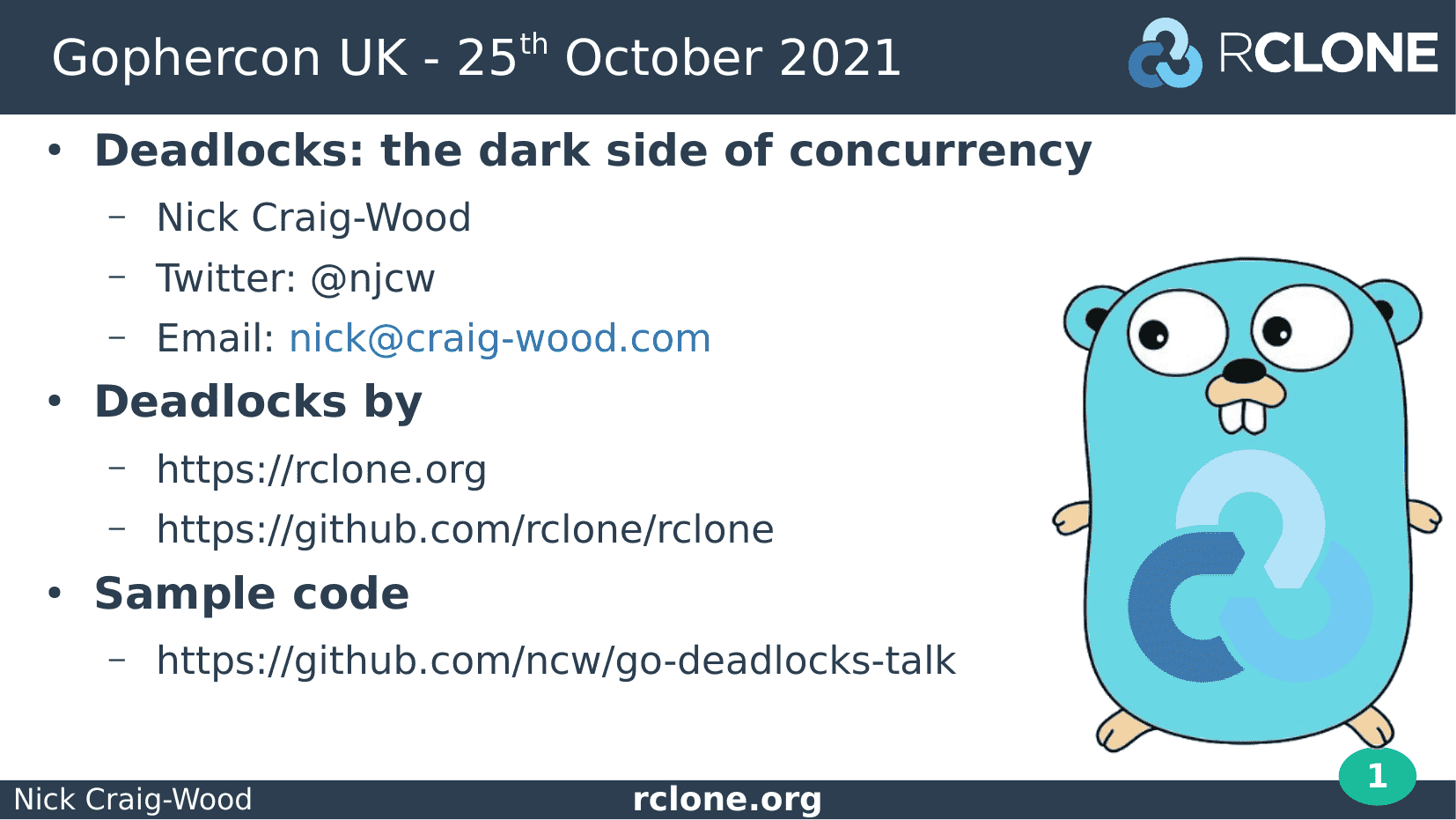 Slide: Title - Deadlocks in Go