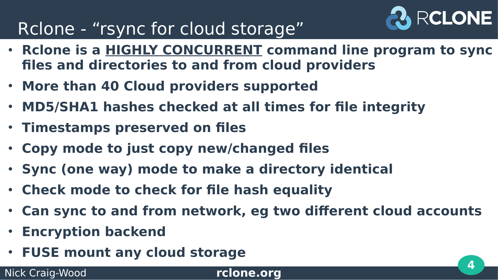 Slide: About rclone