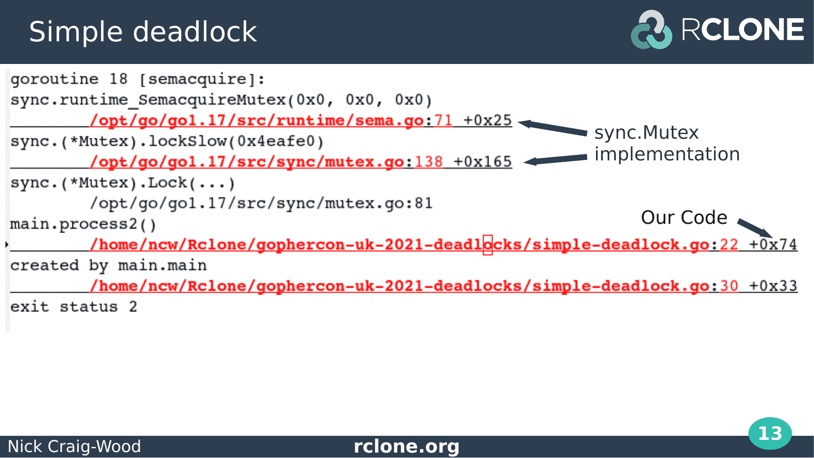Slide: Backtrace continued