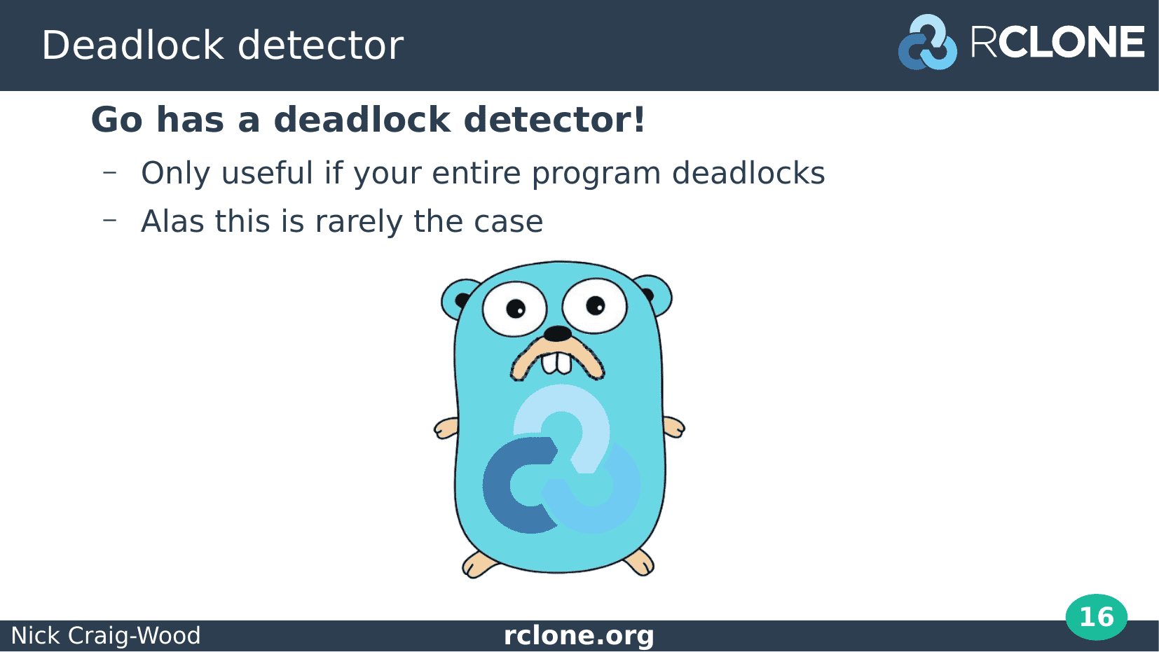 Slide: Go deadlock detection limits