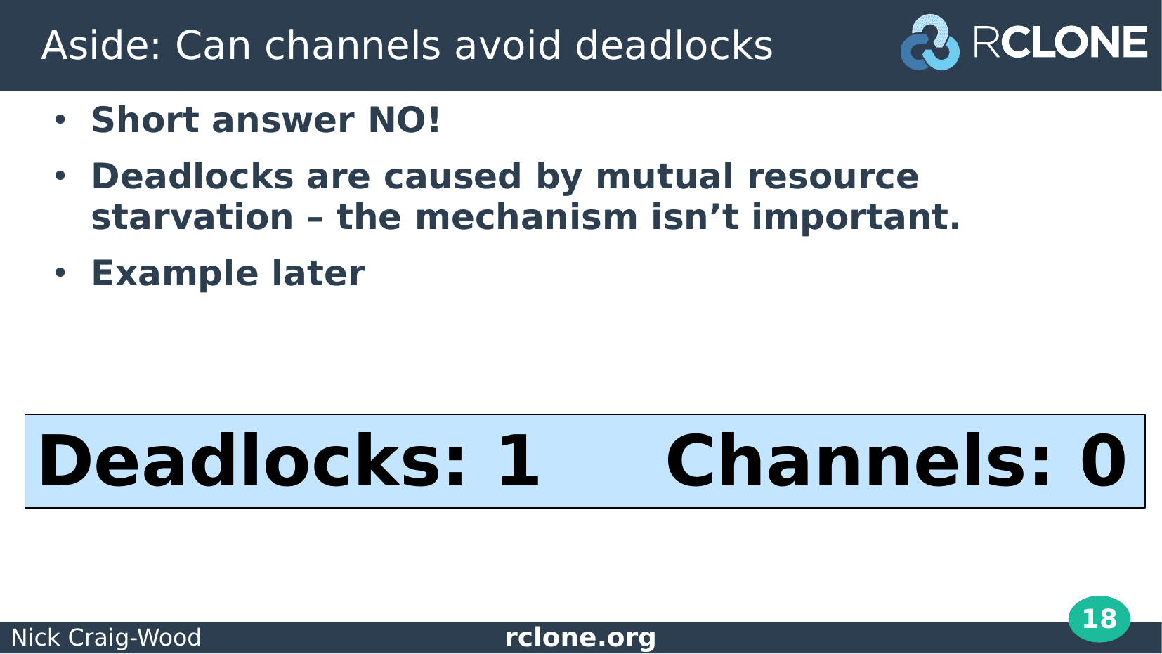 Slide: Channels and deadlocks