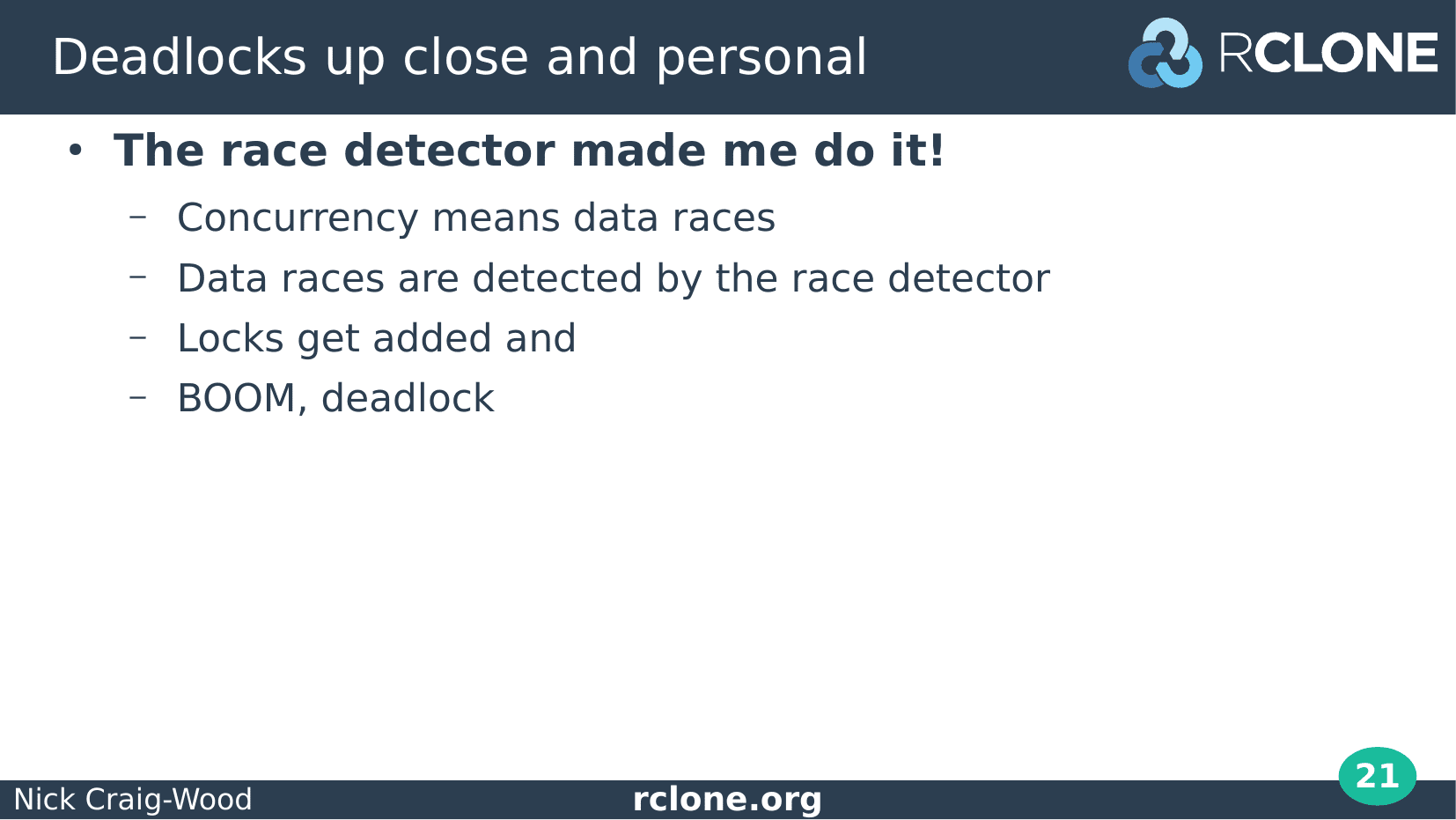 Slide: Race detector and locking