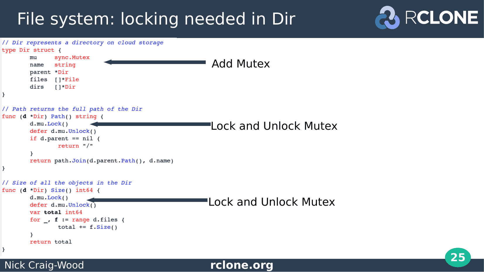 Slide: Adding mutex to Directory