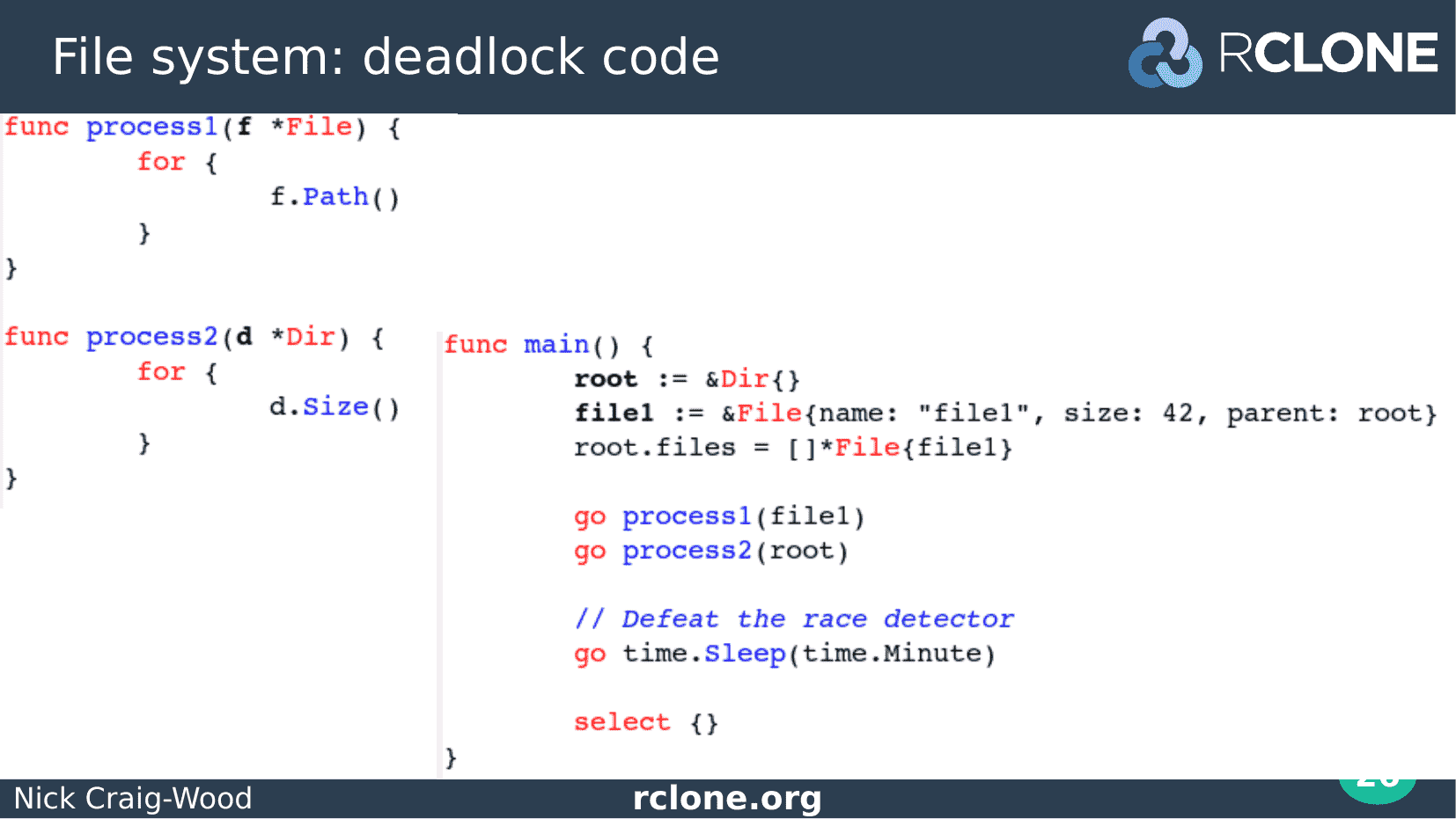 Slide: Provoking the deadlock