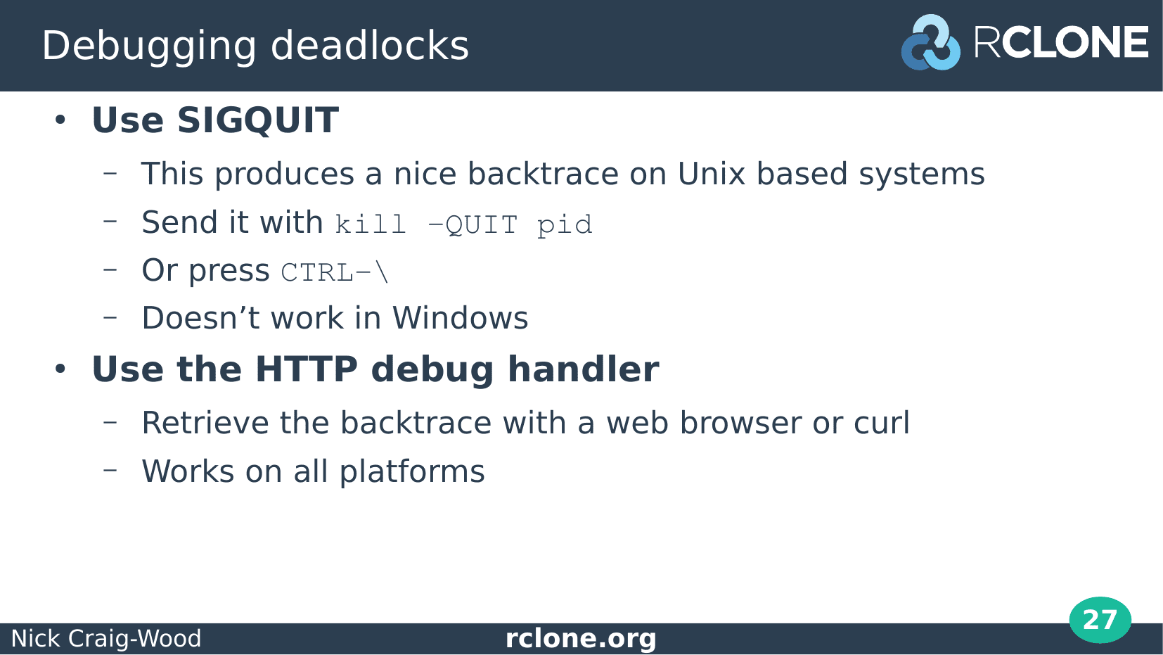 Slide: Sending SIGQUIT
