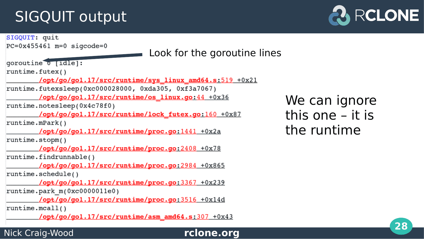 Slide: SIGQUIT backtrace output