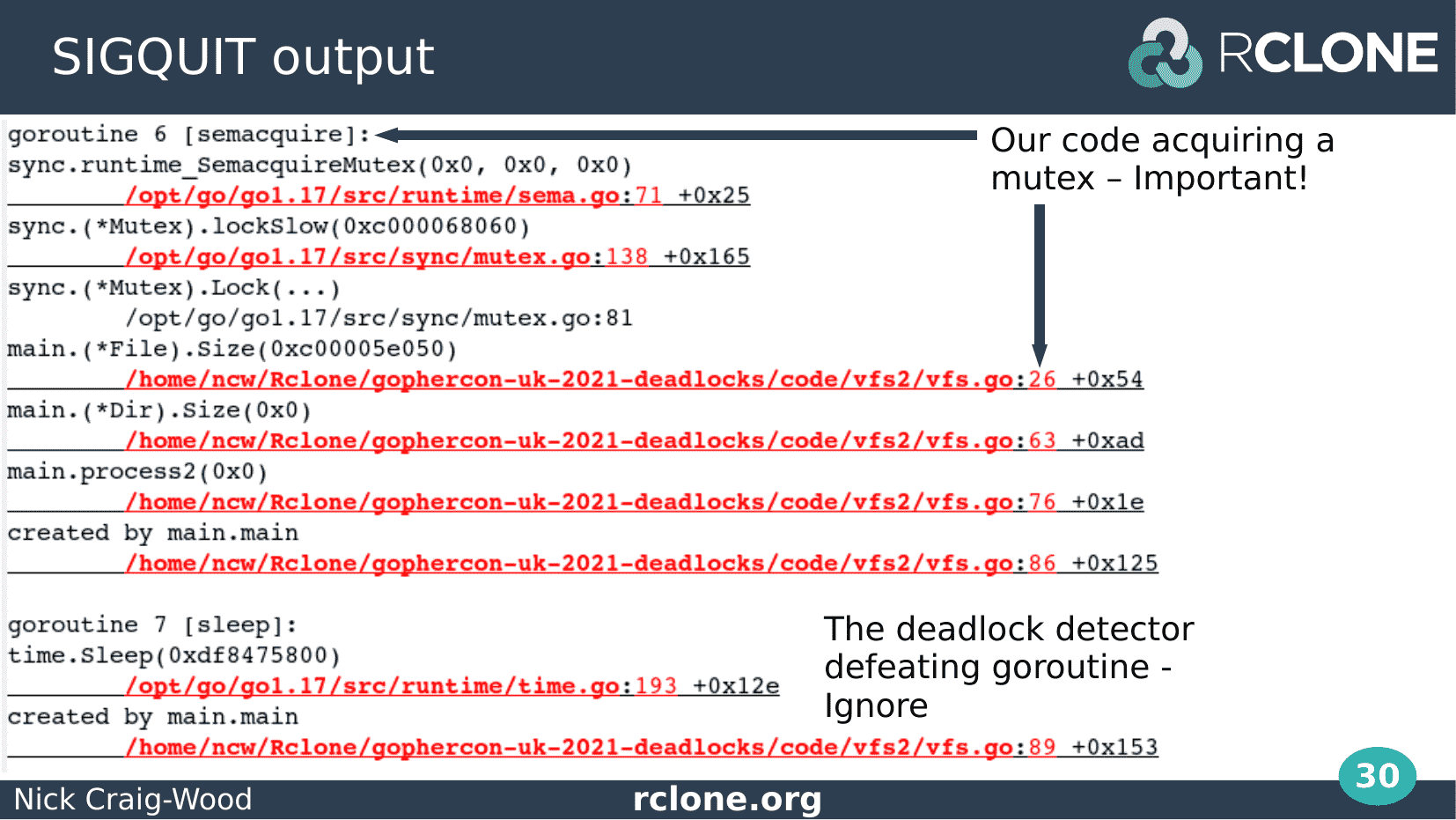 Slide: Semacquire goroutine blocked