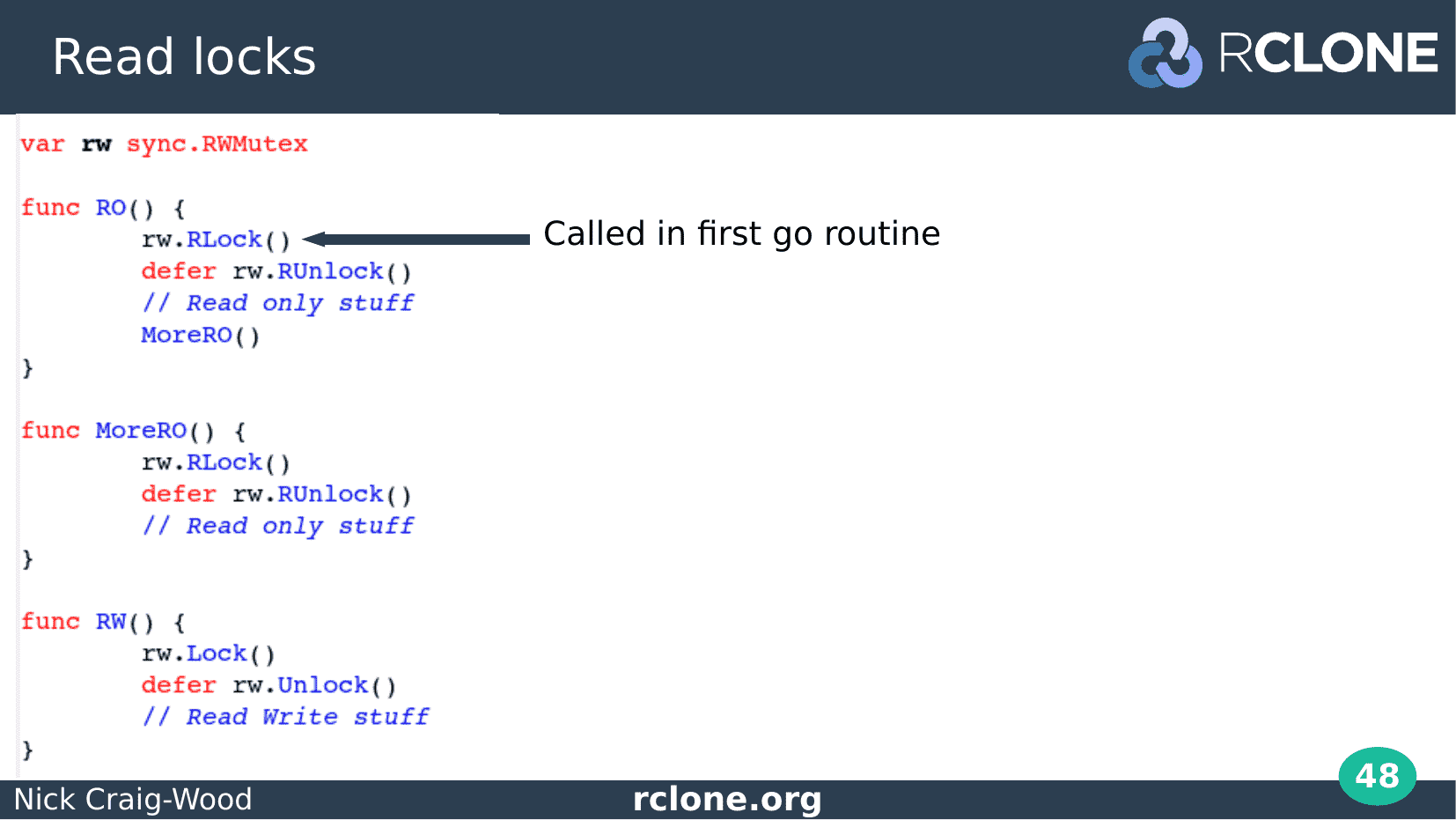 Slide: RWMutex lock step 1
