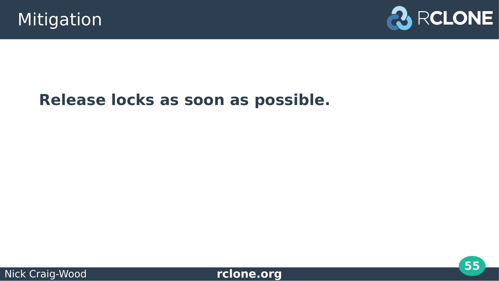 Slide: Release locks early