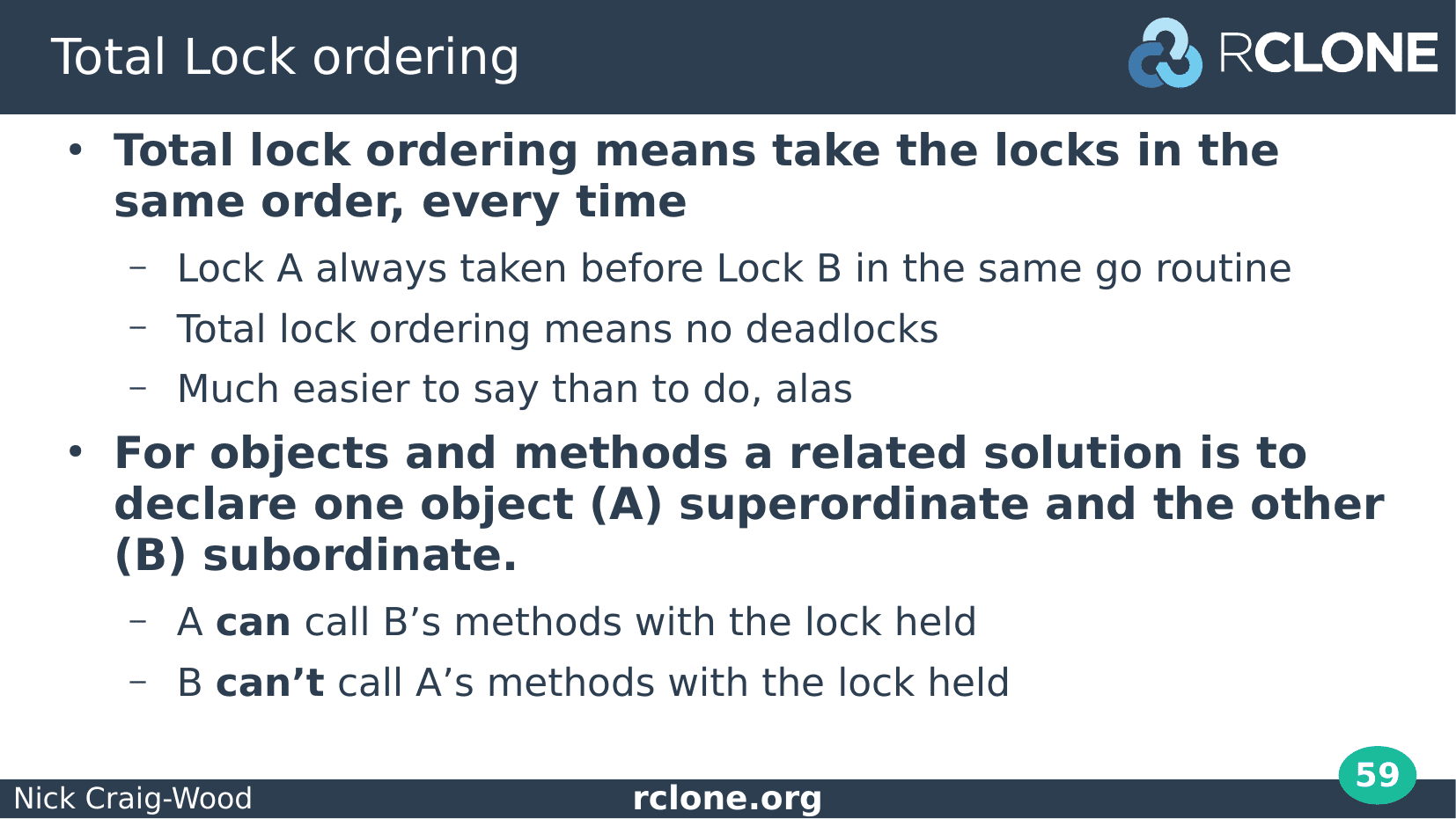 Slide: Total lock ordering