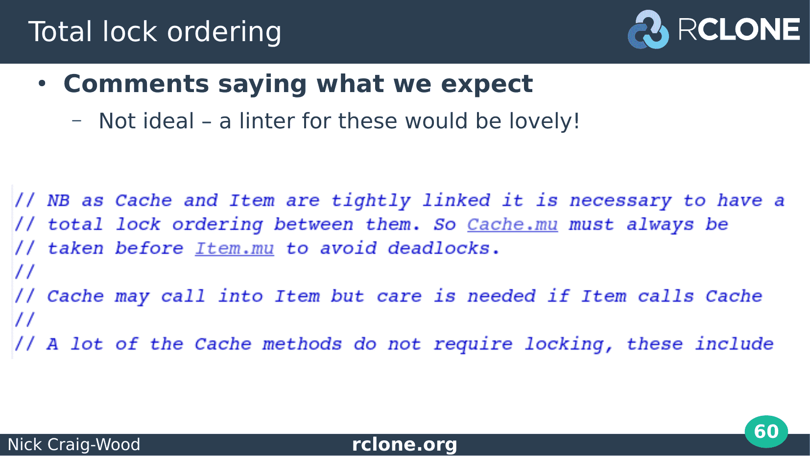 Slide: Lock ordering comments