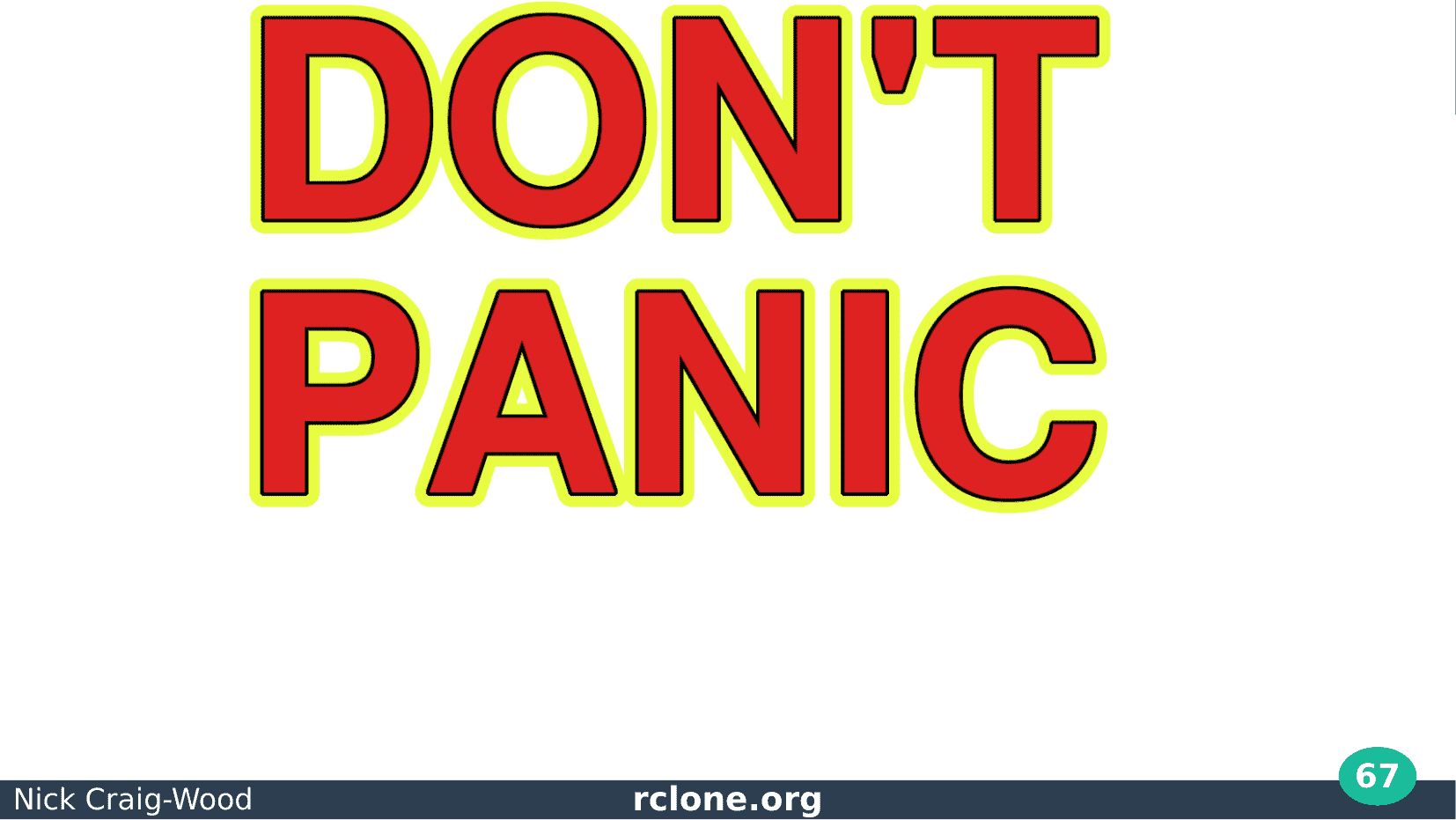 Slide: Do not panic