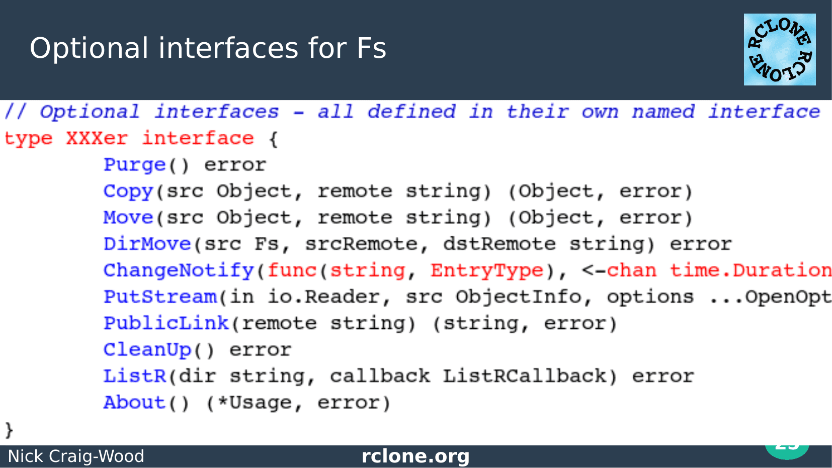 Slide: Optional interfaces
