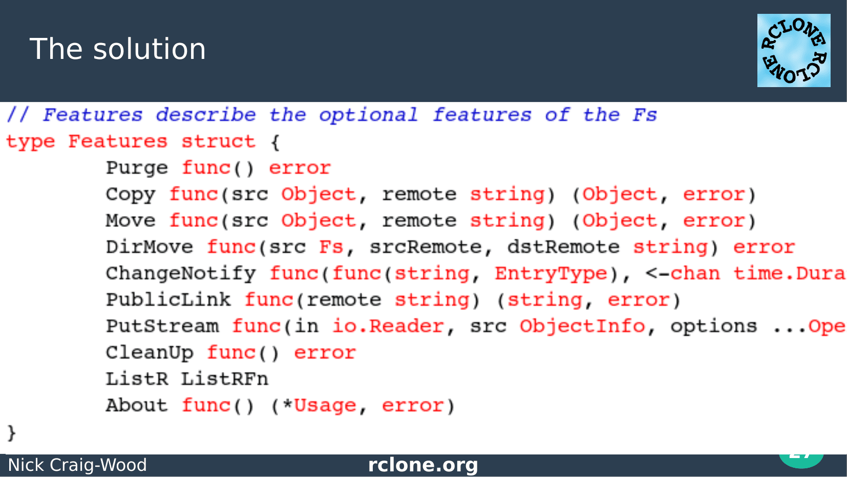 Slide: Features struct