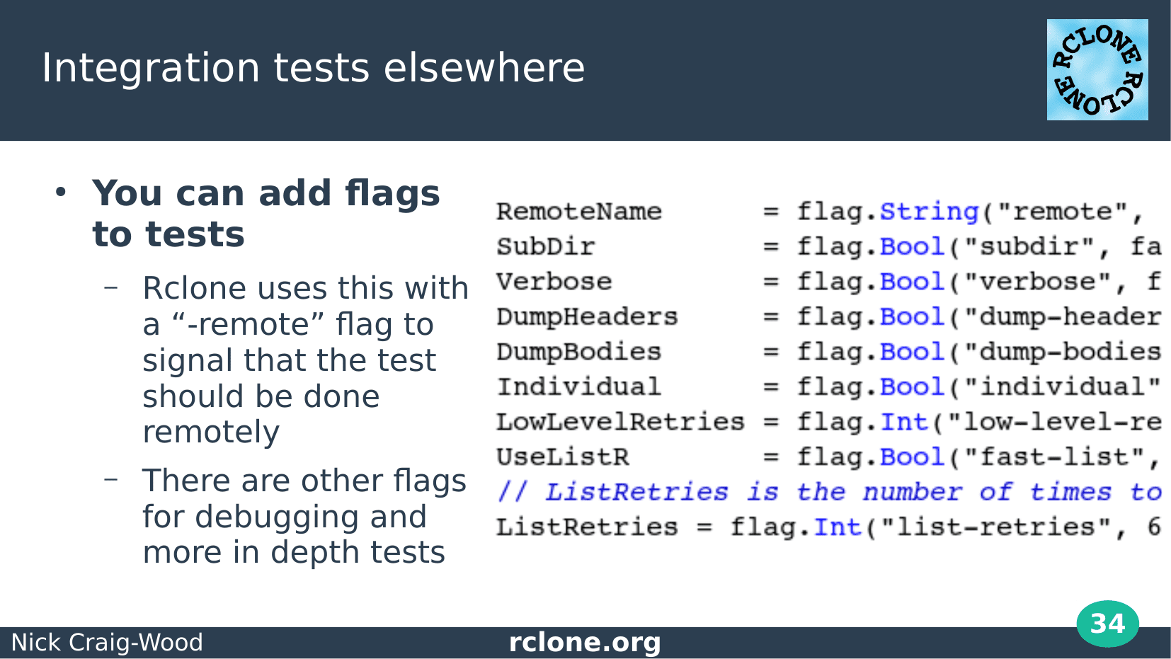 Slide: Test flags